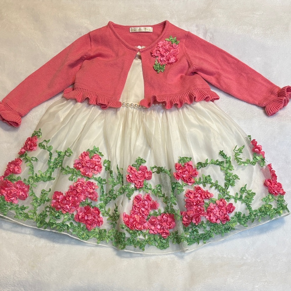 American Princess Pink and White Floral Dress